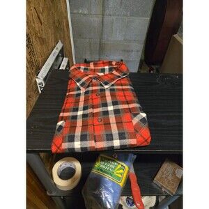 Vintage Kingsport Flannel Shirt Mens XXL Red Plaid Button Down 100% Cotton NWT